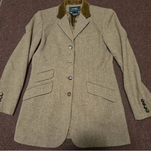 Ralph Lauren Lambswool Tan Blazer with Velvet Collar